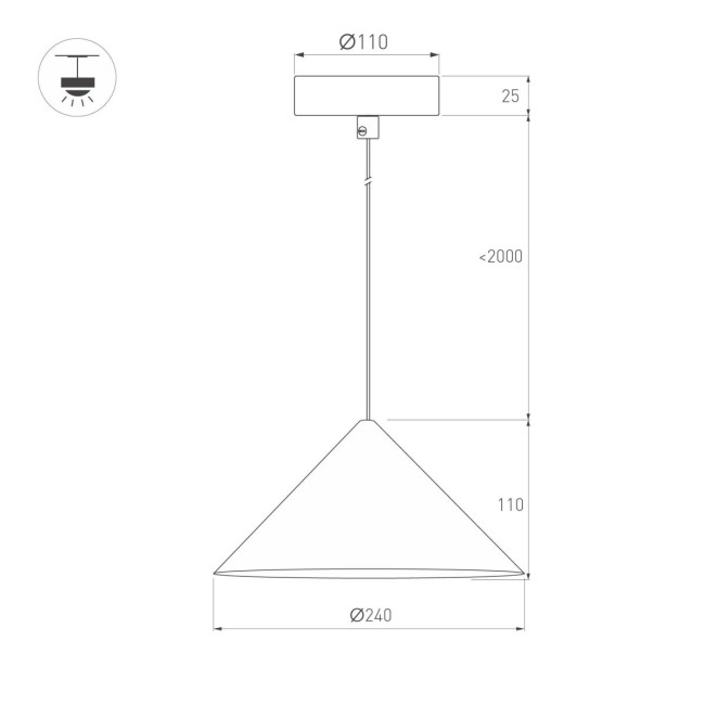 Подвесной светильник Arlight SP-MAKOTO-R240-10W Warm2700 (WH, 36 deg, 230V, TRIAC) 057210 Подвесной светильник Arlight SP-MAKOTO-R240-10W Warm2700 (WH, 36 deg, 230V, TRIAC) 057210