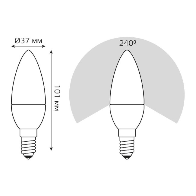 Лампа светодиодная Gauss E14 8W 3000K свеча матовая 33118 Лампа светодиодная Gauss E14 8W 3000K свеча матовая 33118
