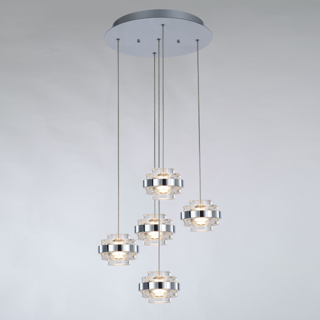 Подвесной светильник Delight Collection MD22030002 MD22030002-5A chrome/clear Подвесной светильник Delight Collection MD22030002 MD22030002-5A chrome/clear
