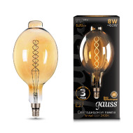 Лампа светодиодная филаментная Gauss E27 8W 2400K золотая 152802008 Лампа светодиодная филаментная Gauss E27 8W 2400K золотая 152802008