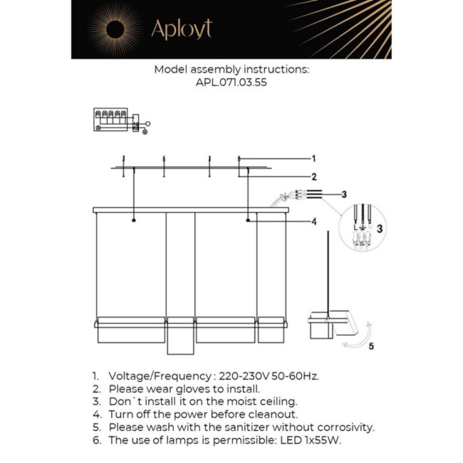 Подвесная люстра Aployt Merod APL.071.03.55 Подвесная люстра Aployt Merod APL.071.03.55