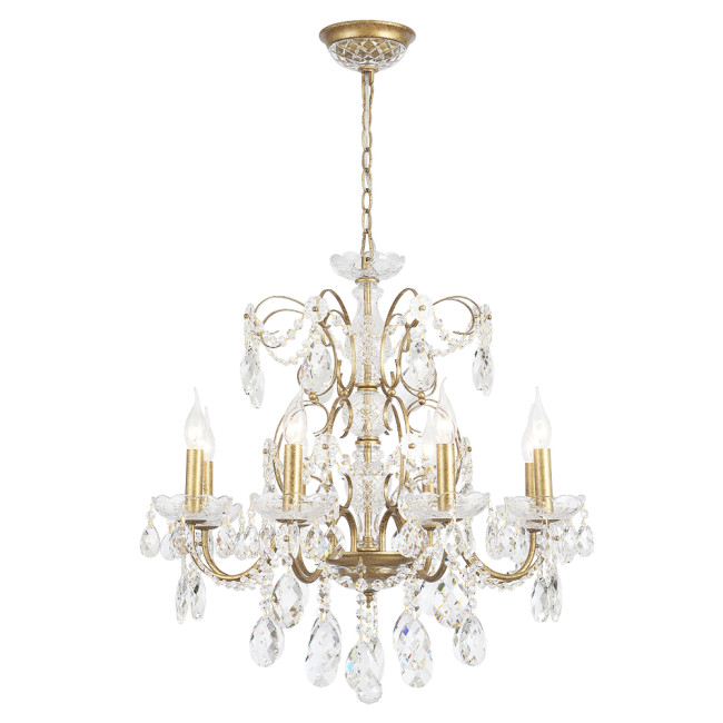 Подвесная люстра Crystal Lux ODELIS SP8 GOLD Подвесная люстра Crystal Lux ODELIS SP8 GOLD
