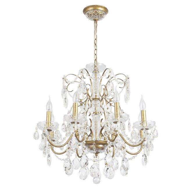 Подвесная люстра Crystal Lux ODELIS SP8 GOLD Подвесная люстра Crystal Lux ODELIS SP8 GOLD