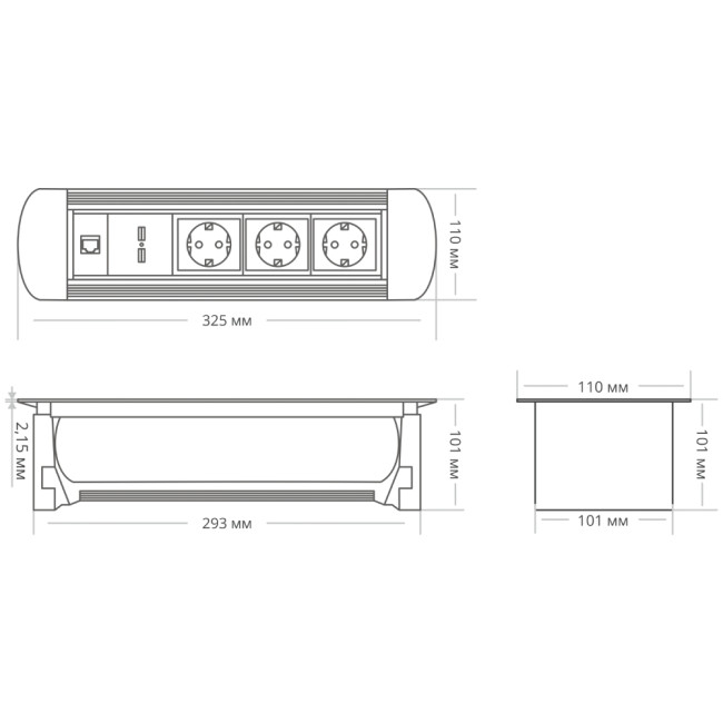 Блок розеток MX-117 (3 секции, 2 USB и RJ-45) Mebax 00-00001184 Блок розеток MX-117 (3 секции, 2 USB и RJ-45) Mebax 00-00001184