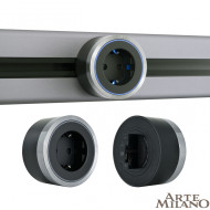 Трековая розетка Arte Milano Am-track-sockets 380066TS LED/ES Grey Трековая розетка Arte Milano Am-track-sockets 380066TS LED/ES Grey