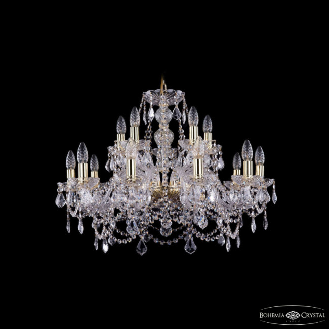 Подвесная люстра Bohemia Ivele Crystal 1411/10+5/240 G Leafs