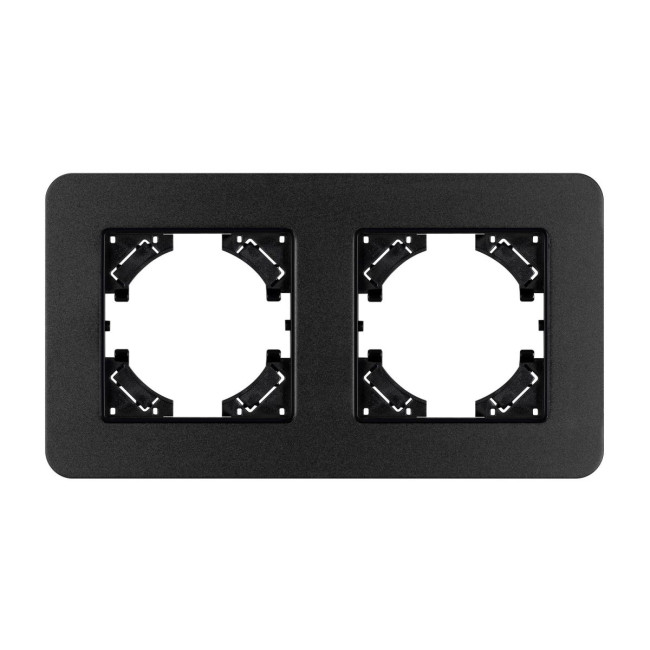 Рамка на 2 поста алюминиевая Arlight FRM-AKIRY-SFAL-2-BK 049738 Рамка на 2 поста алюминиевая Arlight FRM-AKIRY-SFAL-2-BK 049738