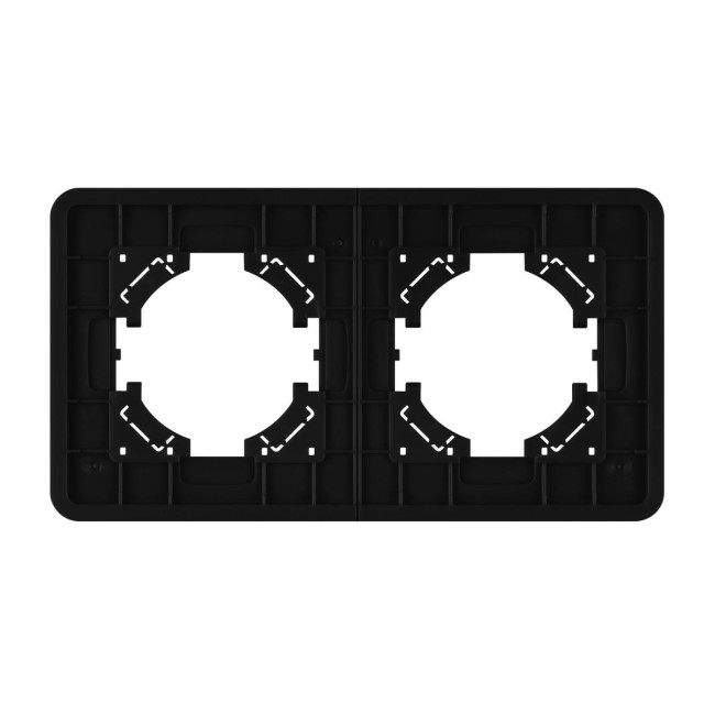 Рамка на 2 поста алюминиевая Arlight FRM-AKIRY-SFAL-2-BK 049738 Рамка на 2 поста алюминиевая Arlight FRM-AKIRY-SFAL-2-BK 049738