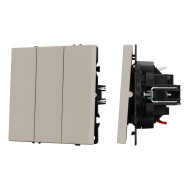 Механизм выключателя трехклавишный непроходной Arlight SWT-NOBE-MK03-SFPL-CA (230V, 10A) (Кашемир) 061797