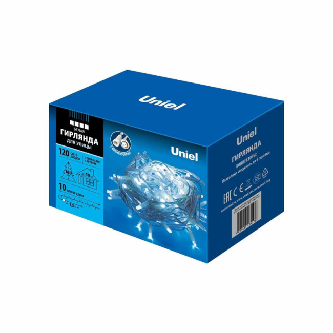 Уличная светодиодная гирлянда (UL-00007204) Uniel  220V белый ULD-S1000-120/SWK White IP67