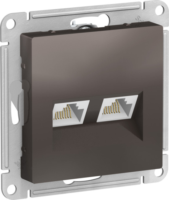 Розетка двойная компьютерная мокко RJ45+RJ45 Schneider Electric Atlas Design ATN000685 Розетка двойная компьютерная мокко RJ45+RJ45 Schneider Electric Atlas Design ATN000685