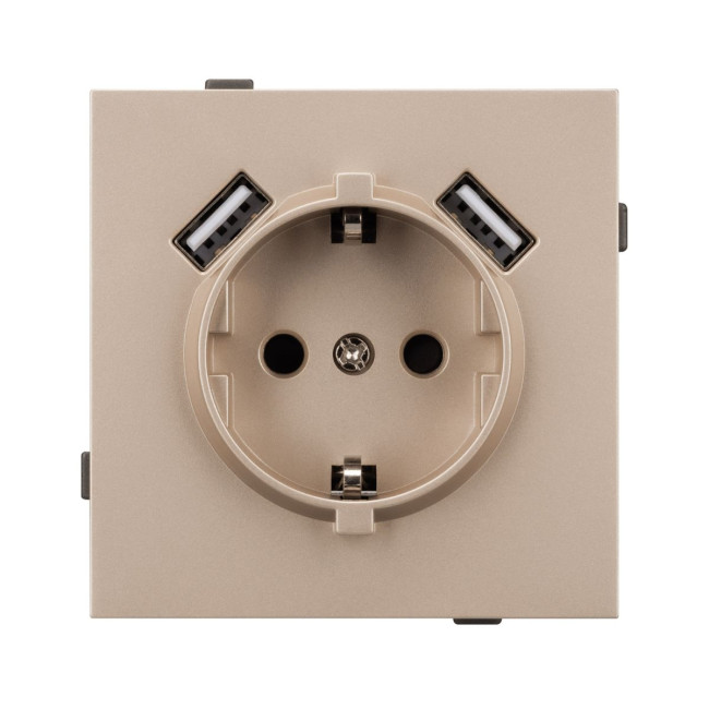 Механизм розетки с USB зарядкой Arlight SCT-TENDO-MUAA-PL-GD (230V, 16A) 054085 Механизм розетки с USB зарядкой Arlight SCT-TENDO-MUAA-PL-GD (230V, 16A) 054085