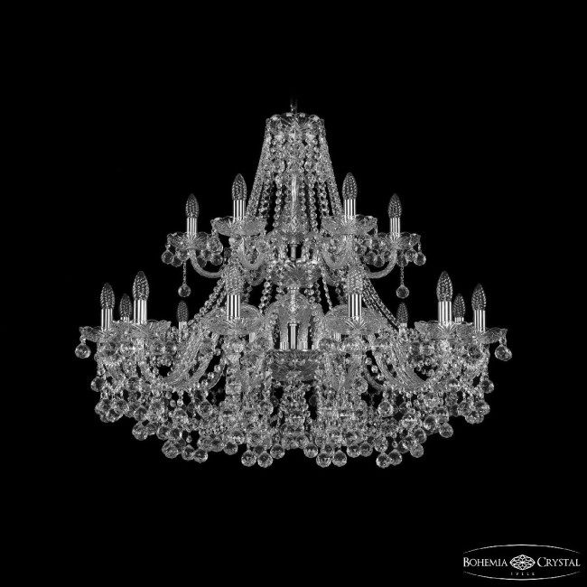 Подвесная люстра Bohemia Ivele Crystal 1409/12+6/360/2d Ni Подвесная люстра Bohemia Ivele Crystal 1409/12+6/360/2d Ni