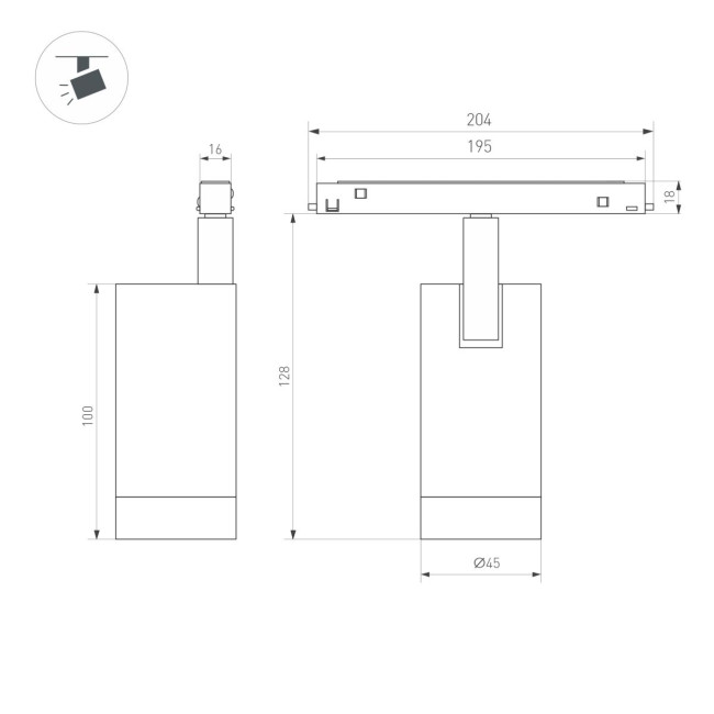 Трековый магнитный светильник Arlight MAG-ORIENT-SPOT-R45-12W Day4000-MIX (WH, 24 deg, 48V, TUYA Zigbee) (IP20 Металл) 061552 Трековый магнитный светильник Arlight MAG-ORIENT-SPOT-R45-12W Day4000-MIX (WH, 24 deg, 48V, TUYA Zigbee) (IP20 Металл) 061552