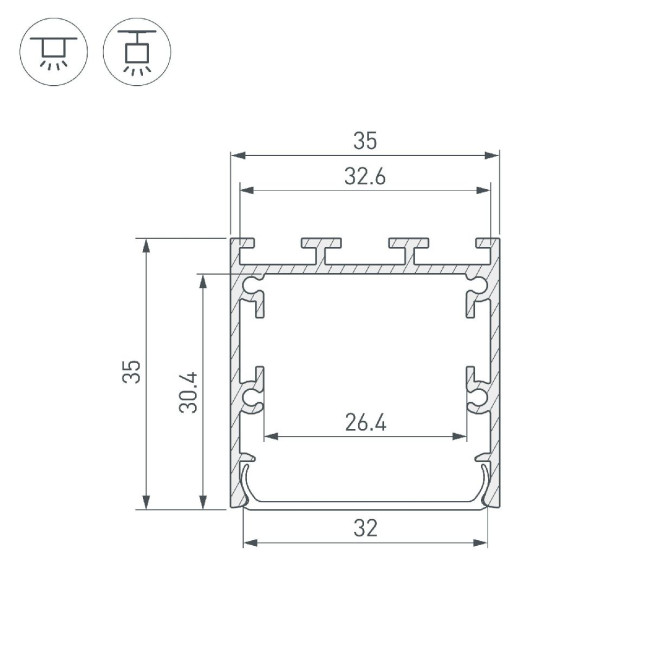 Алюминиевый профиль Arlight LINE-M-3535-3000 BLACK 053402 Алюминиевый профиль Arlight LINE-M-3535-3000 BLACK 053402