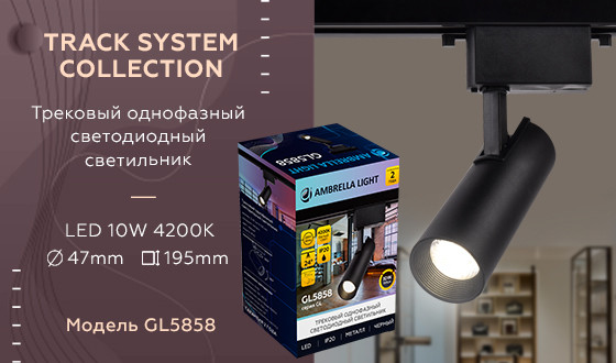 Трековый однофазный светильник Ambrella Light Track System GL5858