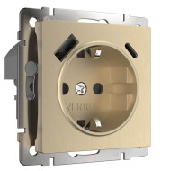 Розетка Werkel с быстрой зарядкой USB Type A+С белая W1171710 4690389176463 Розетка Werkel с быстрой зарядкой USB Type A+С белая W1171710 4690389176463