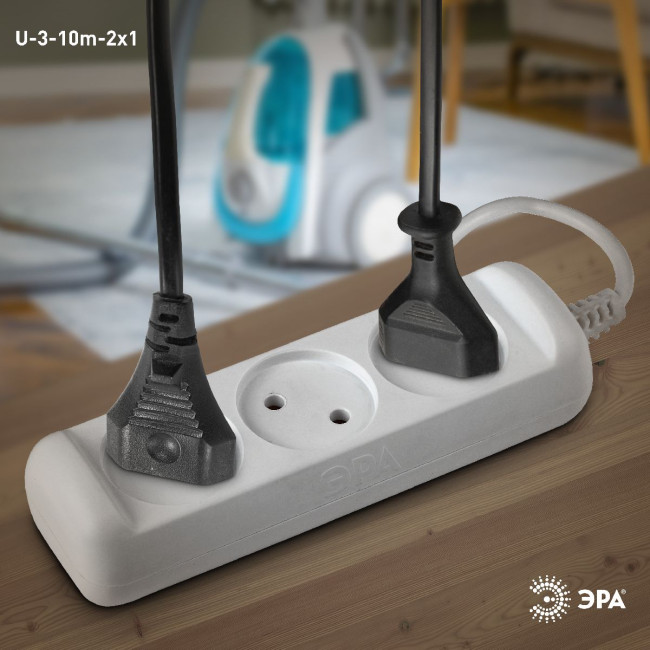 Удлинитель электрический Эра U-3-10m-2x1 Б0028358 Удлинитель электрический Эра U-3-10m-2x1 Б0028358
