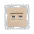 Розетка телефонная RJ11 + компьютерная RJ45 Arte Milano 206.44-1.shampan Розетка телефонная RJ11 + компьютерная RJ45 Arte Milano 206.44-1.shampan