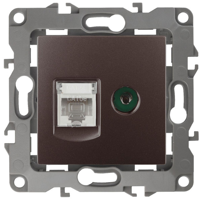 Розетка комбинированная RJ45+TV Эра 12-3110-13 Б0027448 Розетка комбинированная RJ45+TV Эра 12-3110-13 Б0027448