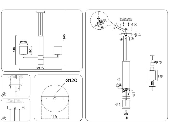 Подвесная люстра Ambrella Light High Light Heigh Light LH56001