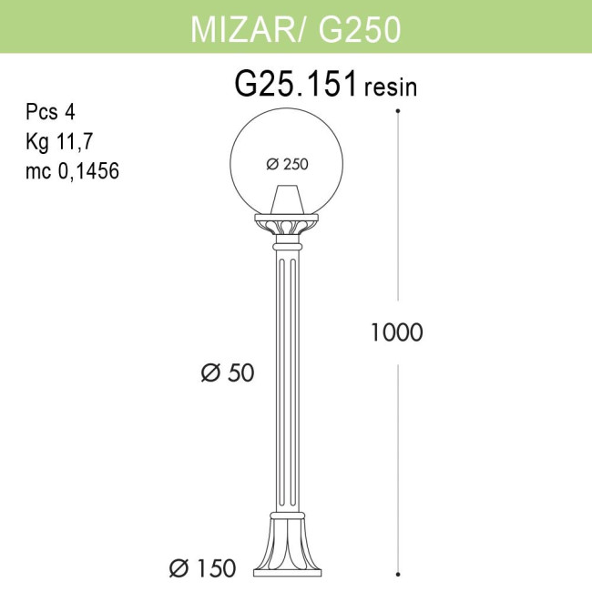 Уличный светильник Fumagalli Mizar.R/G250 G25.151.000.BYE27 Уличный светильник Fumagalli Mizar.R/G250 G25.151.000.BYE27