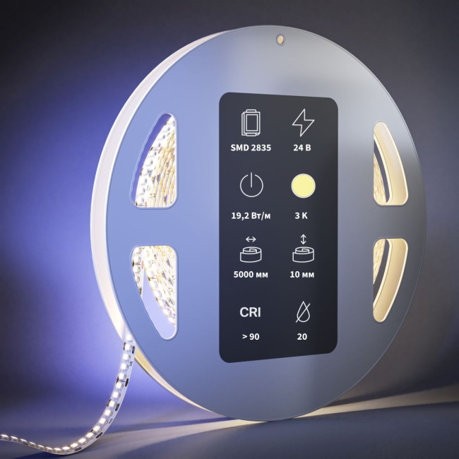 Светодиодная лента Maytoni Ultra 24В 2835 19,2Вт/м 3000K 5м IP20 201215 Светодиодная лента Maytoni Ultra 24В 2835 19,2Вт/м 3000K 5м IP20 201215