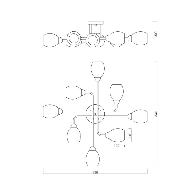 Потолочная люстра Escada Hope 1132/8P Gold