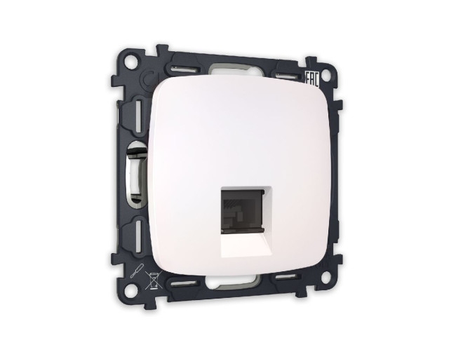 Комплект механизма компьютерной розетки RJ-45(8P8C) CAT6 со шторкой Ambrella Volt Omega MO212010 Комплект механизма компьютерной розетки RJ-45(8P8C) CAT6 со шторкой Ambrella Volt Omega MO212010