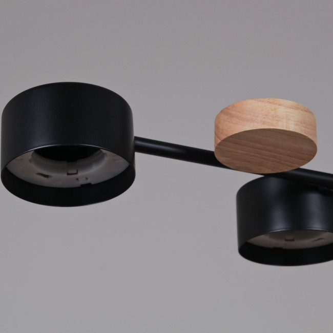 Люстра на штанге Reluce 03758-0.3-10 BK+WOOD GX53 Люстра на штанге Reluce 03758-0.3-10 BK+WOOD GX53