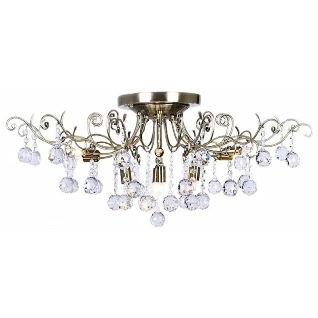 Потолочная люстра Eurosvet 10042/12 античная бронза/прозрачный хрусталь Потолочная люстра Eurosvet 10042/12 античная бронза/прозрачный хрусталь