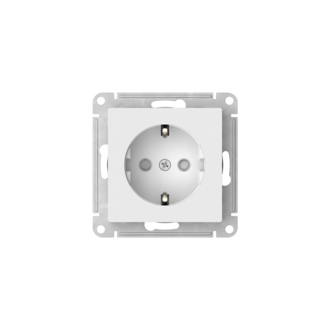 Розетка с заземлением со шторками, 16А быстрозажим. клем. Systeme Electric AtlasDesign Белый ATN000145S Розетка с заземлением со шторками, 16А быстрозажим. клем. Systeme Electric AtlasDesign Белый ATN000145S