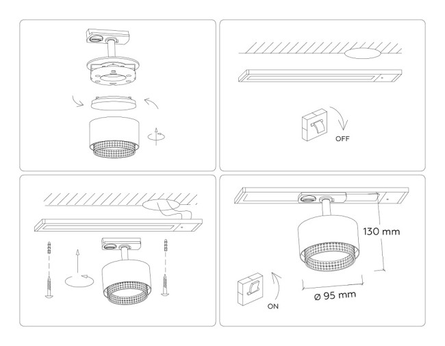 Трековый однофазный светильник Ambrella Light Track System GL5381