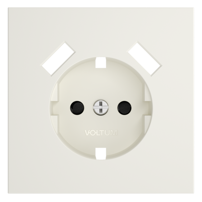 Накладка для розетки с заземлением и защитными шторками, с USB A+A Voltum S70 (хлопок) VLS000913