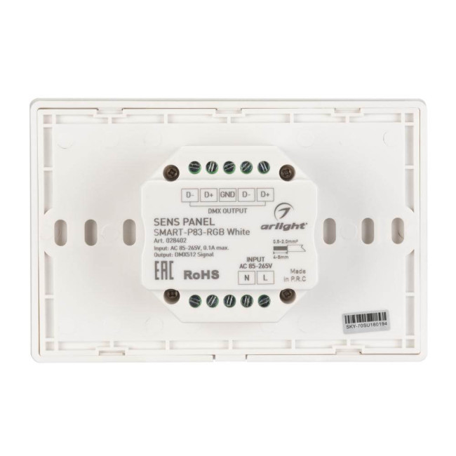 Панель Arlight Sens Smart-P83-RGB White (230V, 4 зоны, 2.4G) 028402 Панель Arlight Sens Smart-P83-RGB White (230V, 4 зоны, 2.4G) 028402