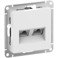 Розетка компьютерная двойная (2хRJ45) кат.6А Systeme Electric AtlasDesign Белый ATN000188