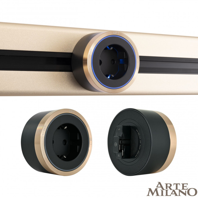 Трековая розетка Arte Milano Am-track-sockets 380066TS LED/ES Gold Трековая розетка Arte Milano Am-track-sockets 380066TS LED/ES Gold