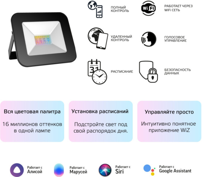Прожектор уличный Gauss Smart Home 3560132 Прожектор уличный Gauss Smart Home 3560132
