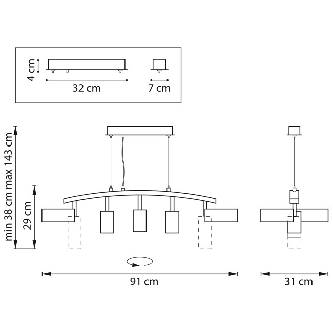 Подвесной светильник Lightstar Rullo LR735862373 (571735+214437-3+214486-2)