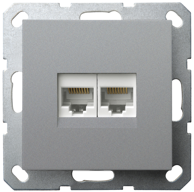 Интернет розетка Jasmart двойная S разъем RJ45х2 (8/8) G6106S Интернет розетка Jasmart двойная S разъем RJ45х2 (8/8) G6106S