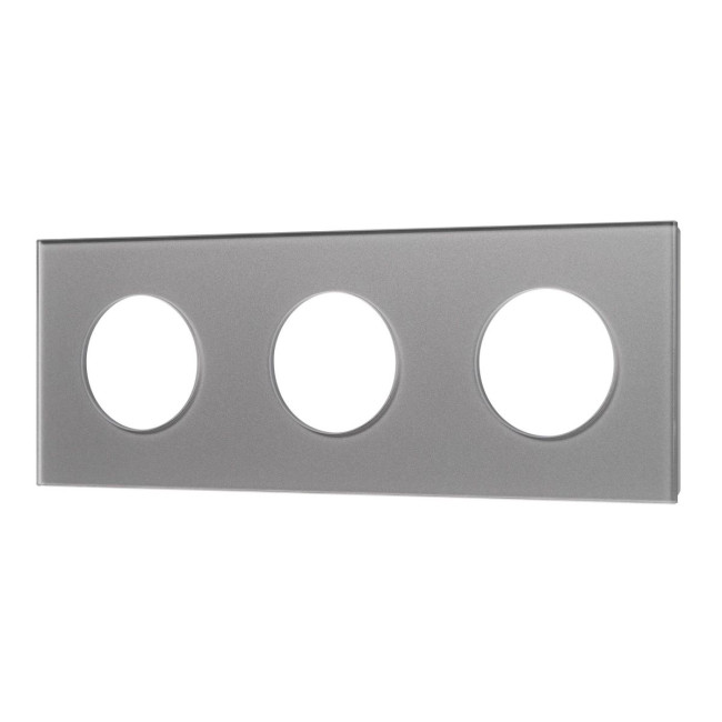 Рамка стеклянная на 3 поста Arlight FRM-GLARE-GC-3-GR 043840 Рамка стеклянная на 3 поста Arlight FRM-GLARE-GC-3-GR 043840