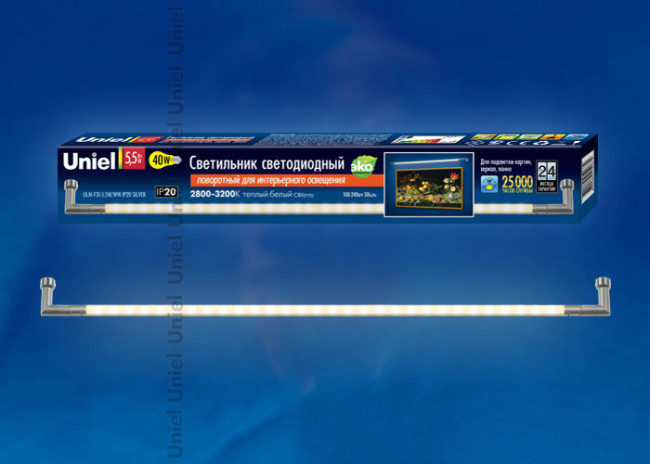 Подсветка для зеркал Uniel ULM-F31-5,5W/WW IP20 SILVER картон