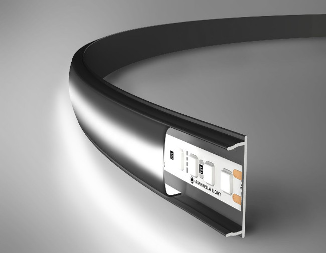 Алюминиевый накладной профиль Ambrella Light Alum Profile GP1600BK/BK Алюминиевый накладной профиль Ambrella Light Alum Profile GP1600BK/BK