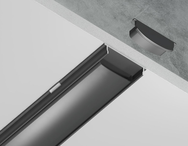 Алюминиевый накладной профиль Ambrella Light Alum Profile GP1600BK/BK Алюминиевый накладной профиль Ambrella Light Alum Profile GP1600BK/BK