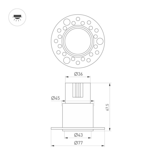 Встраиваемый светильник Arlight MS-INVISIO-TRIMLESS-R45-10W Warm2700 (WH-WH, 36 deg, 230V) (IP54 Металл) 061925 Встраиваемый светильник Arlight MS-INVISIO-TRIMLESS-R45-10W Warm2700 (WH-WH, 36 deg, 230V) (IP54 Металл) 061925