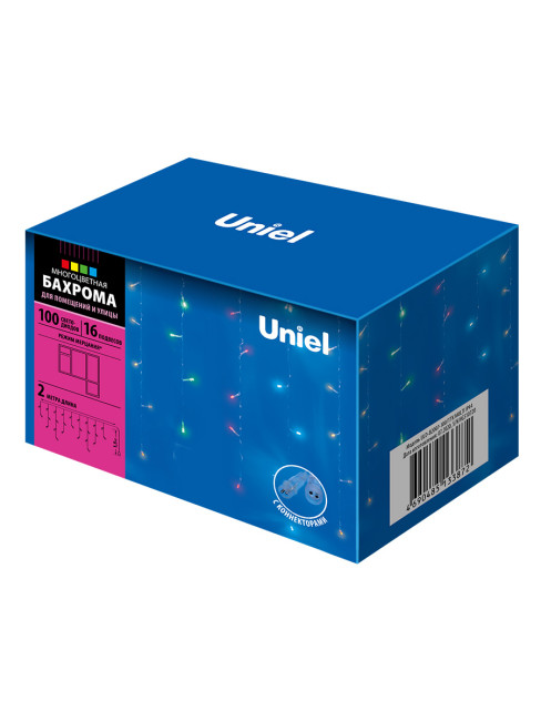 Уличная светодиодная гирлянда (UL-00007208) Uniel бахрома 220V разноцветный ULD-B2007-100/TTK Multi IP44 Уличная светодиодная гирлянда (UL-00007208) Uniel бахрома 220V разноцветный ULD-B2007-100/TTK Multi IP44