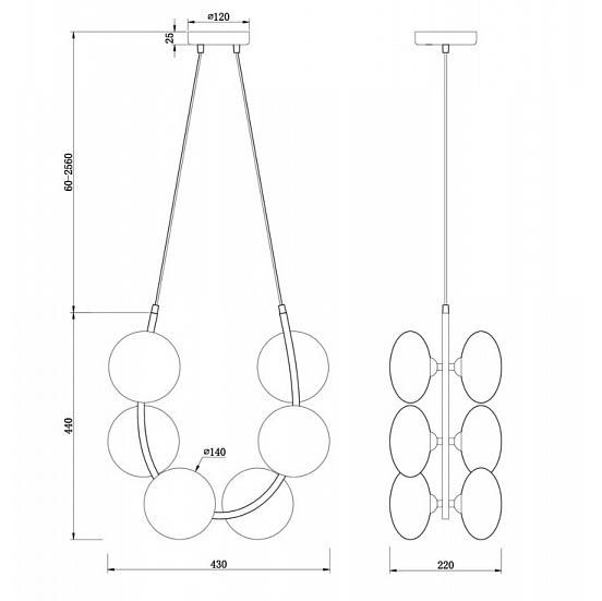 Подвесная люстра Freya Perlina FR4005PL-06B2 Подвесная люстра Freya Perlina FR4005PL-06B2