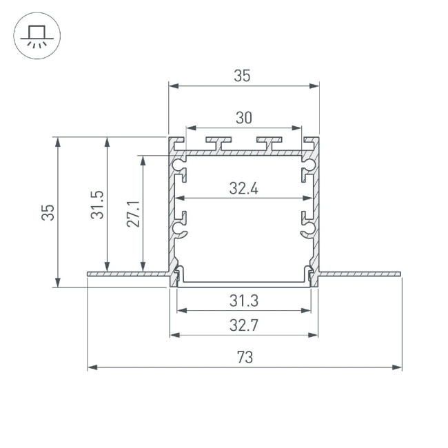 Алюминиевый профиль Arlight LINIA32-FANTOM-2000 ANOD 049950 Алюминиевый профиль Arlight LINIA32-FANTOM-2000 ANOD 049950