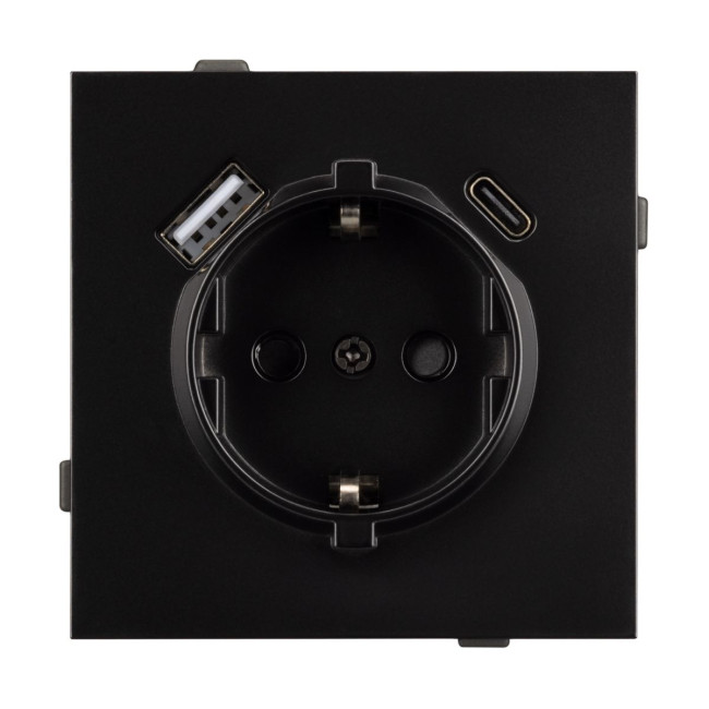 Механизм розетки с USB зарядкой Arlight SCT-TENDO-MUAC-PL-BK (230V, 16A) 054087 Механизм розетки с USB зарядкой Arlight SCT-TENDO-MUAC-PL-BK (230V, 16A) 054087