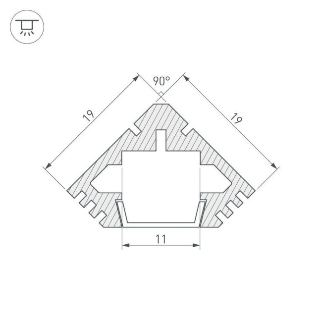 Профиль Arlight PDS45-T-2000 ANOD 012092 Профиль Arlight PDS45-T-2000 ANOD 012092